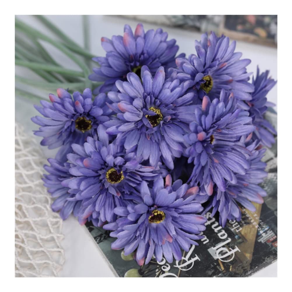 XDLEDMKIZ Lifelike Artificial Flowers, 15pcs Real Touch Simulation Gerbera Bouquet, Fake Flowers Arrangement for Wedding Home