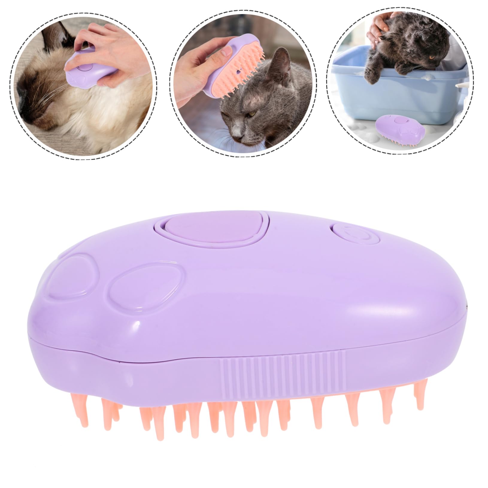 INOOMP 5stücke Cat Steamer Brush Multifunktionale Katzenbürste Mit Dampfreinigung Sanfte Massage Und Selbstreinigung Für Fellpflege Von Katzen Und Hunden