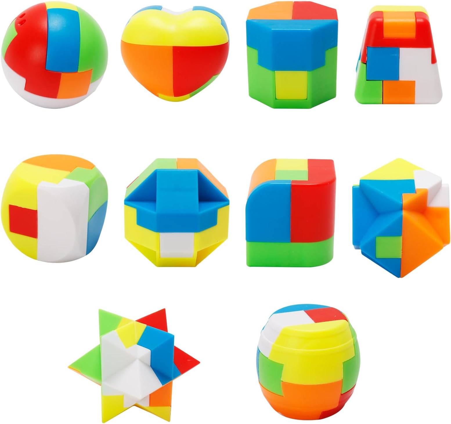 20 Pcs Brain Teasers Puzzle Game Plastic Original 3D Sphere Puzzle Magic Ball Brain Teaser Puzzles Chain and Durable Intelligence Game Puzzles for Boys and Girls Educational