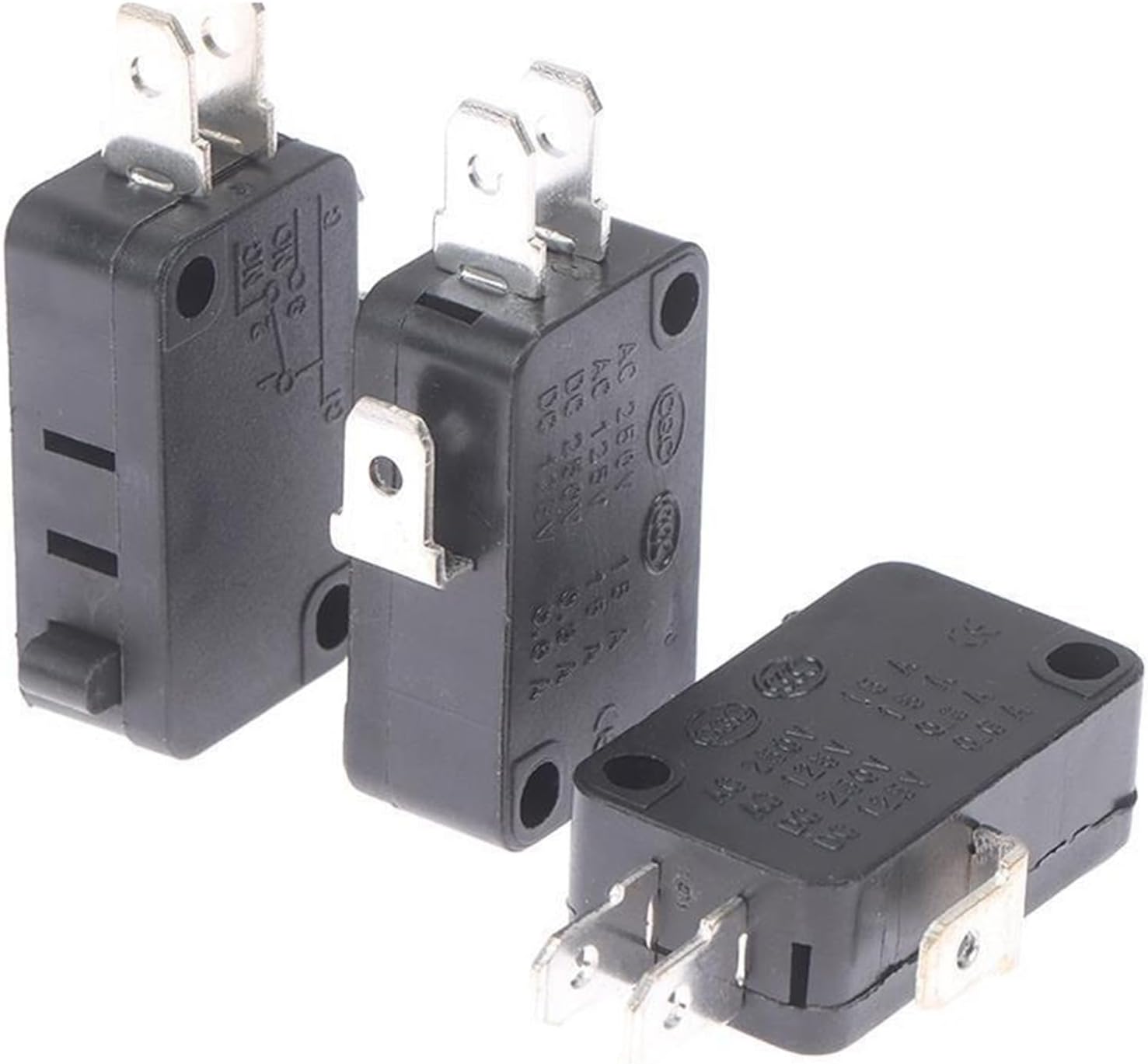 2/5pcs KW1-103 Microwave Oven Door Micro Switch Fit for Washing Machine Rice Cooker 16A 250V 2 Pins