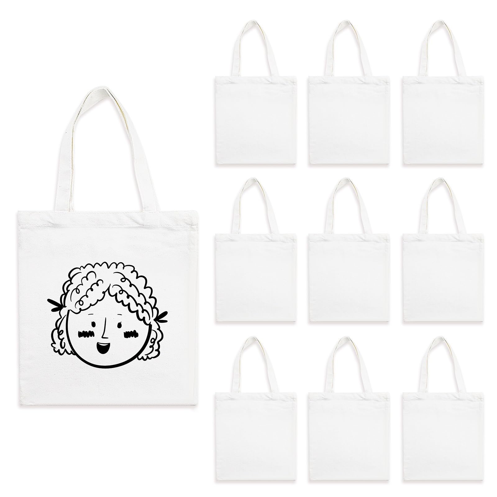 OKBA 10PCS 10.2 * 12.6 inch Sublimation mini tote bags white tote bag Reusable Grocery Bags canvas bags for painting small tote bags for kids DIY