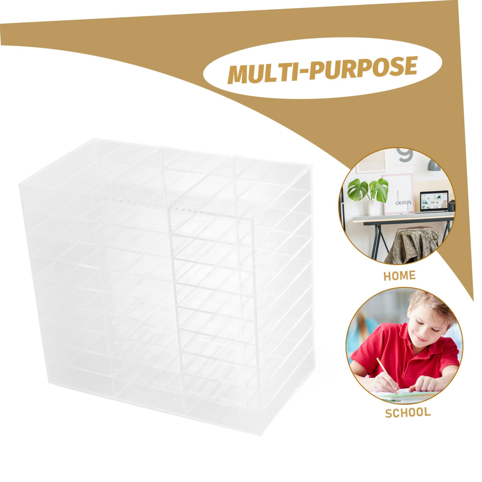 Portapenne Multifunzionale da Tavolo Portapenne Portatile per Scuola e Casa Contenitore Portaoggetti in Acrilico Resistente e Pratico