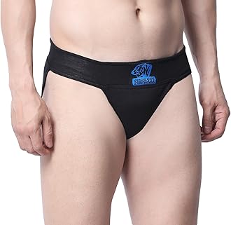 Gym Supporter Cotton Hernia Supporter with Cup Pocket Athletic Fit Brief Multi Sports Underwear Outdoor Inner and Wear Medical Supporter Black