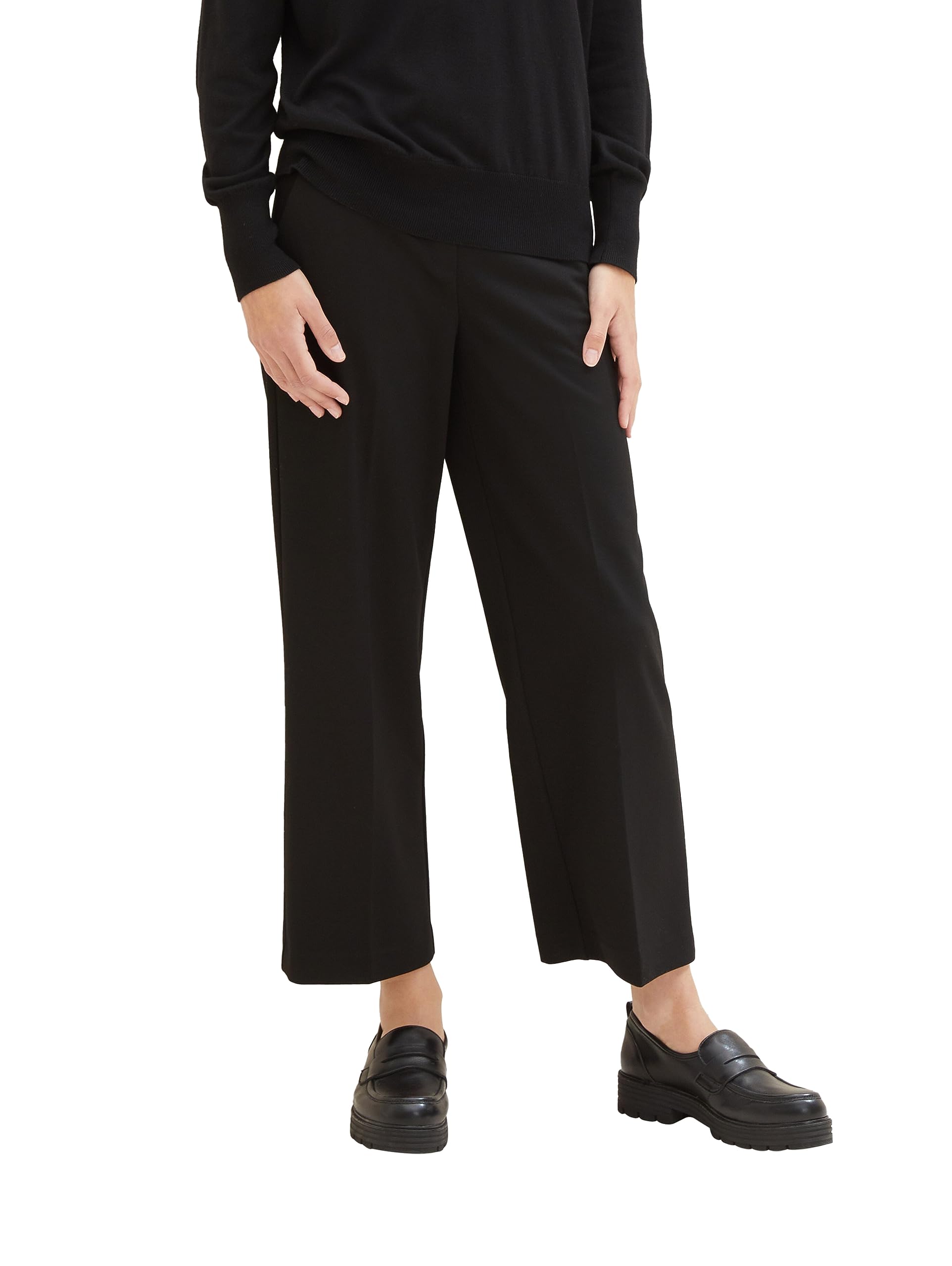 TOM TAILOR Women's Trousers, 14482 - Deep Black, 40W x 28L