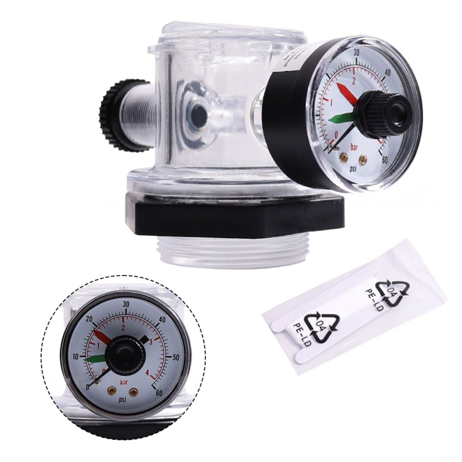 Válvula de alivio de aire de filtro de spa para piscina TR100C TR140C para Triton II, kit de válvula de escape manual con arandelas, parte negra fácil de instalar