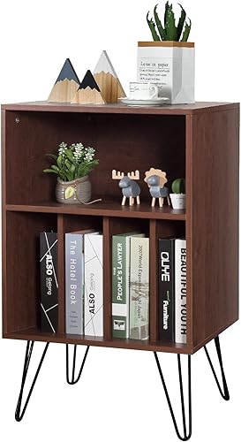 Miniatura 8 de Giantex Soporte para tocadiscos, soporte para tocadiscos con capacidad para hasta 150 álbumes, mesa de gabinete de almacenamiento de vinilo de