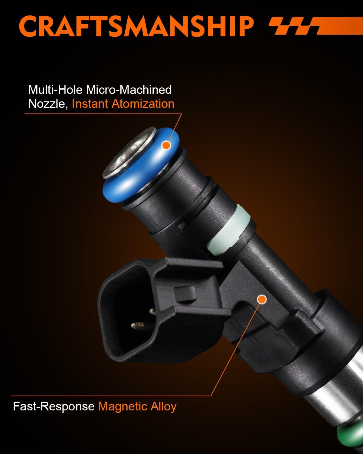 0280158154 3.6L V6 Fuel Injectors Fit For:-GMC Acadia 2007-2008, For:-Buick Enclave 2008, for:-Saturn Vue 2008-2010 Outlook 2007-2008, Replace 832-11221, FJ980, 83211221 (Set of 6)