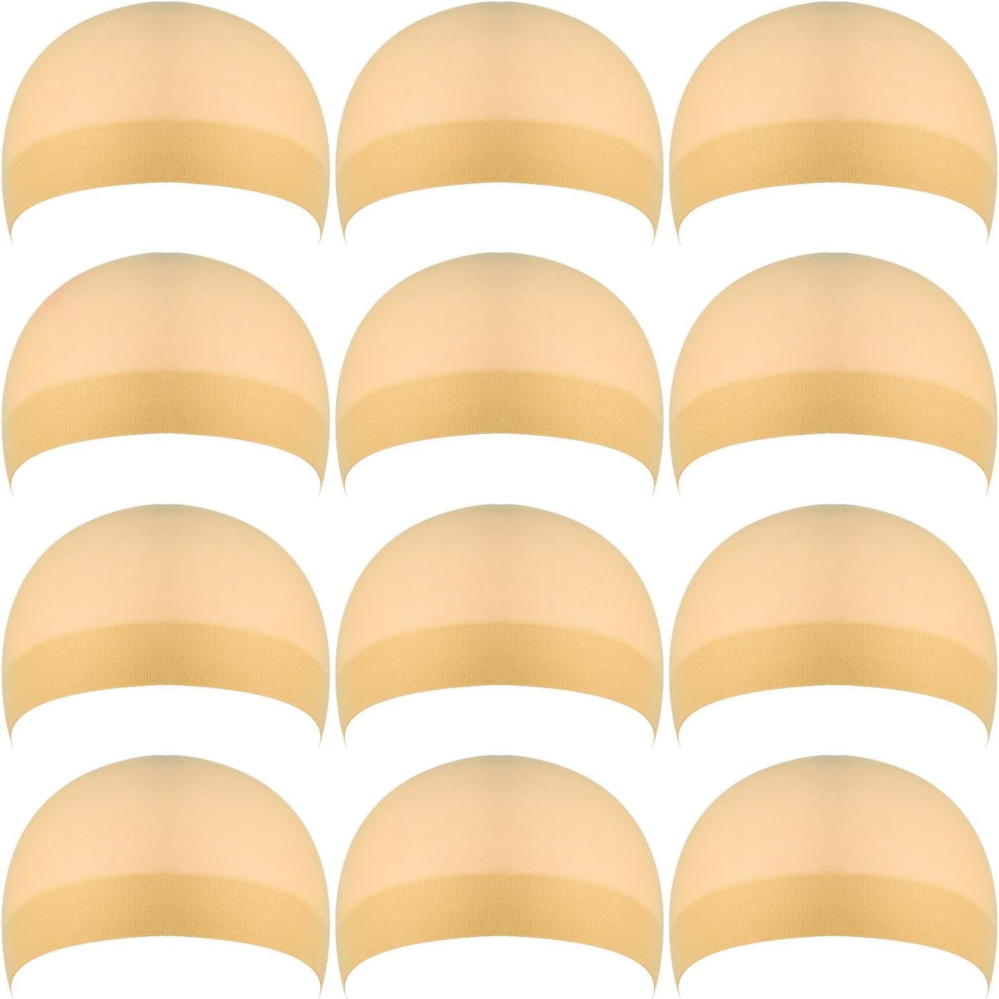 e estelle Wig Cup,24pcs/12parks Nylon Wig Caps for Women and Men (24pcs/12parks, Beige)