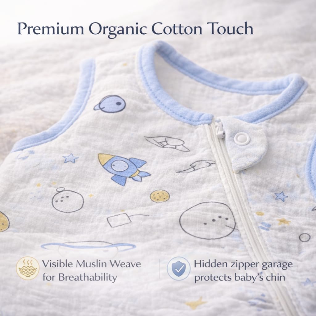 Baby Sleep Sack 1.5 TOG, Wearable Blanket with 2-Way Zipper Infants & Toddlers