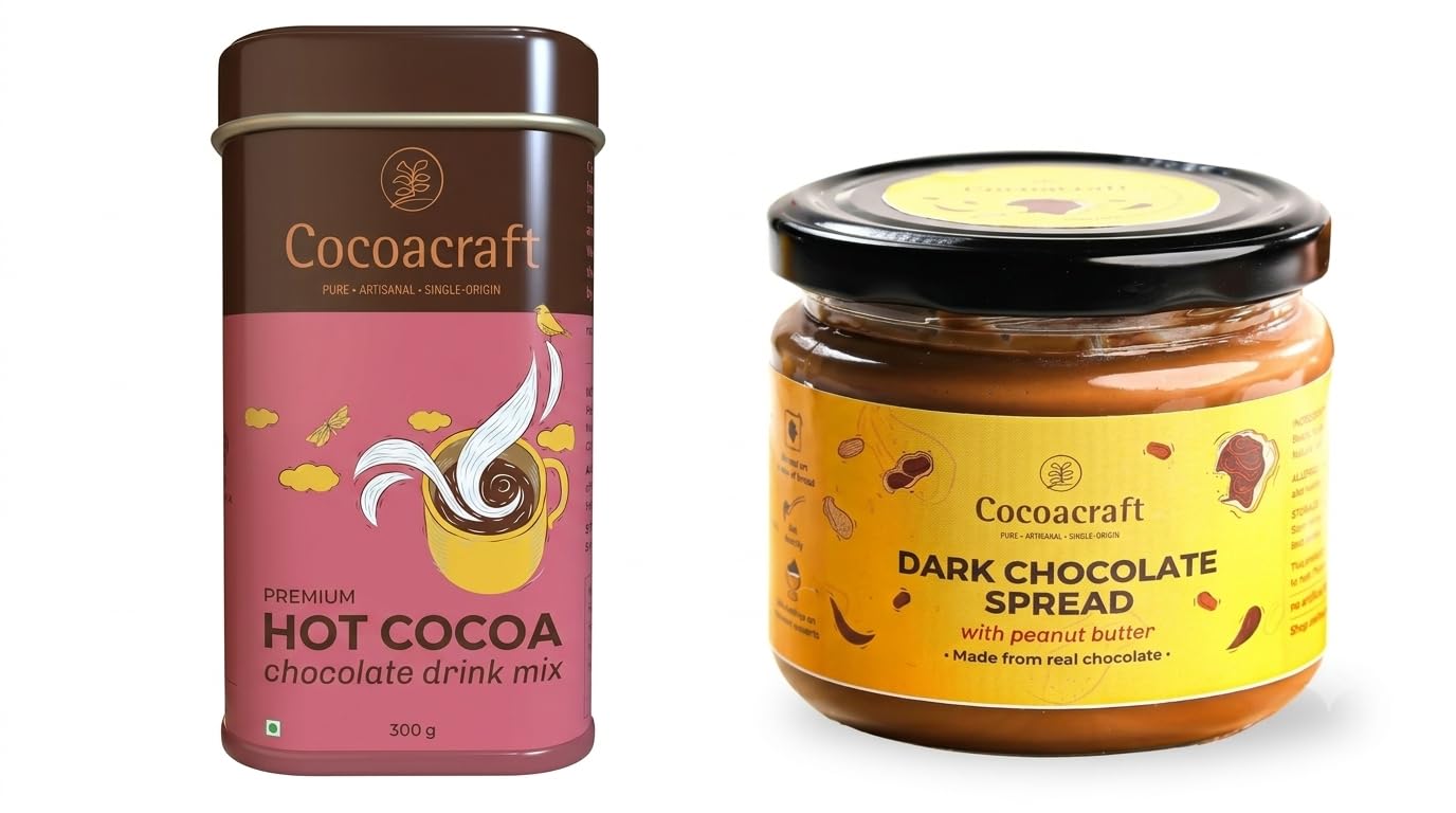 Dark Chocolate Peanut Butter Spread with Hot Cocoa Chocolate Mix Combo | Plant Based Protein Spread & Premium Drinking Cocoa Mix | Ideal for Breakfast, Toast, Smoothies, Hot Chocolate & Gifting | 640g-image-23