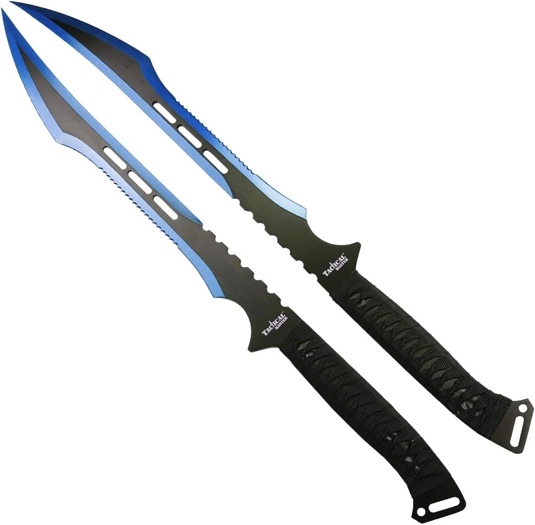 27" Twin Tactical Machete 2 Pcs Set, Ninja Sword, Full Tang Katana Twin Sword. for Collection, Gift, Camping, Outdoor Sports