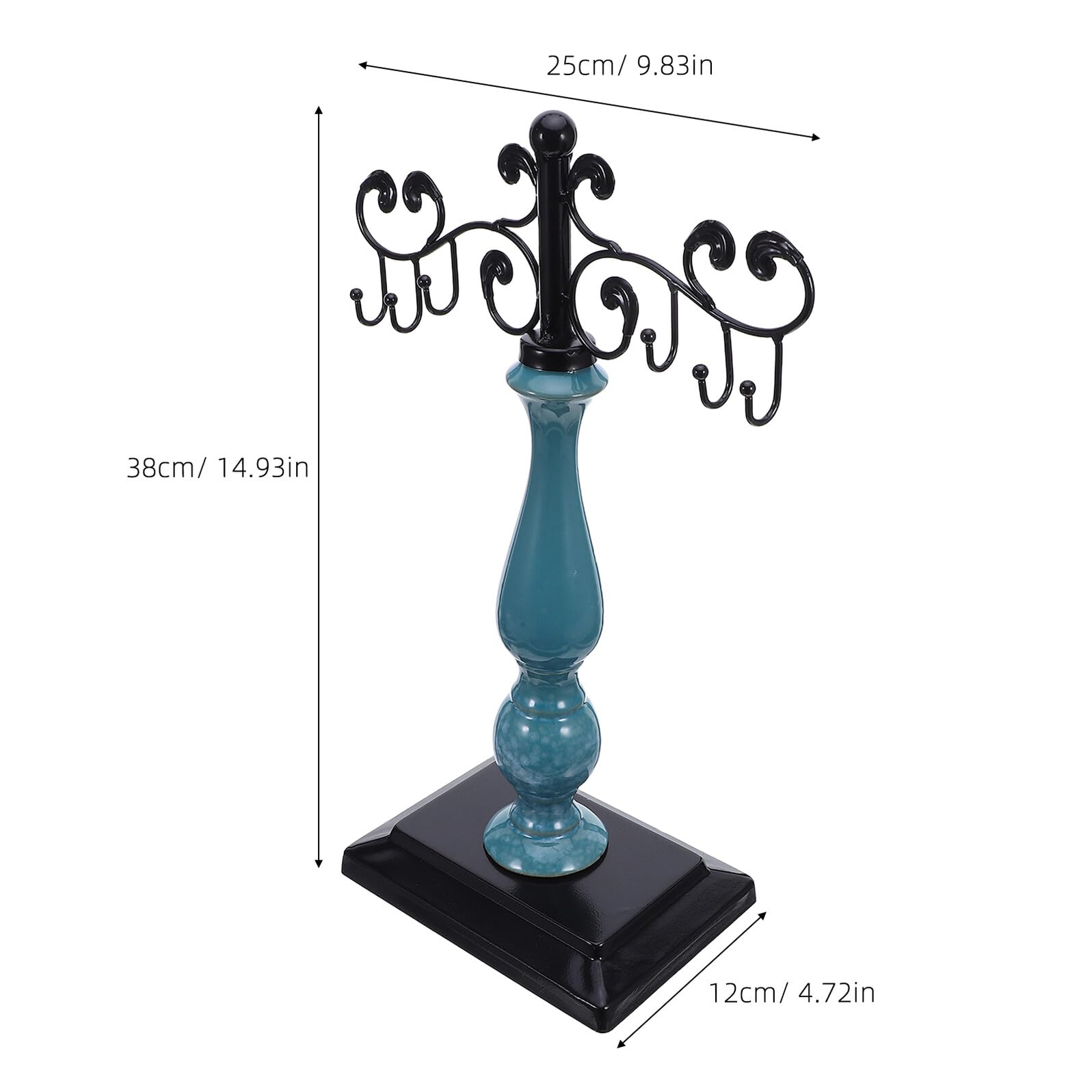 FRCOLOR Soporte para Collares Colgantes de Metal con Ganchos Negro