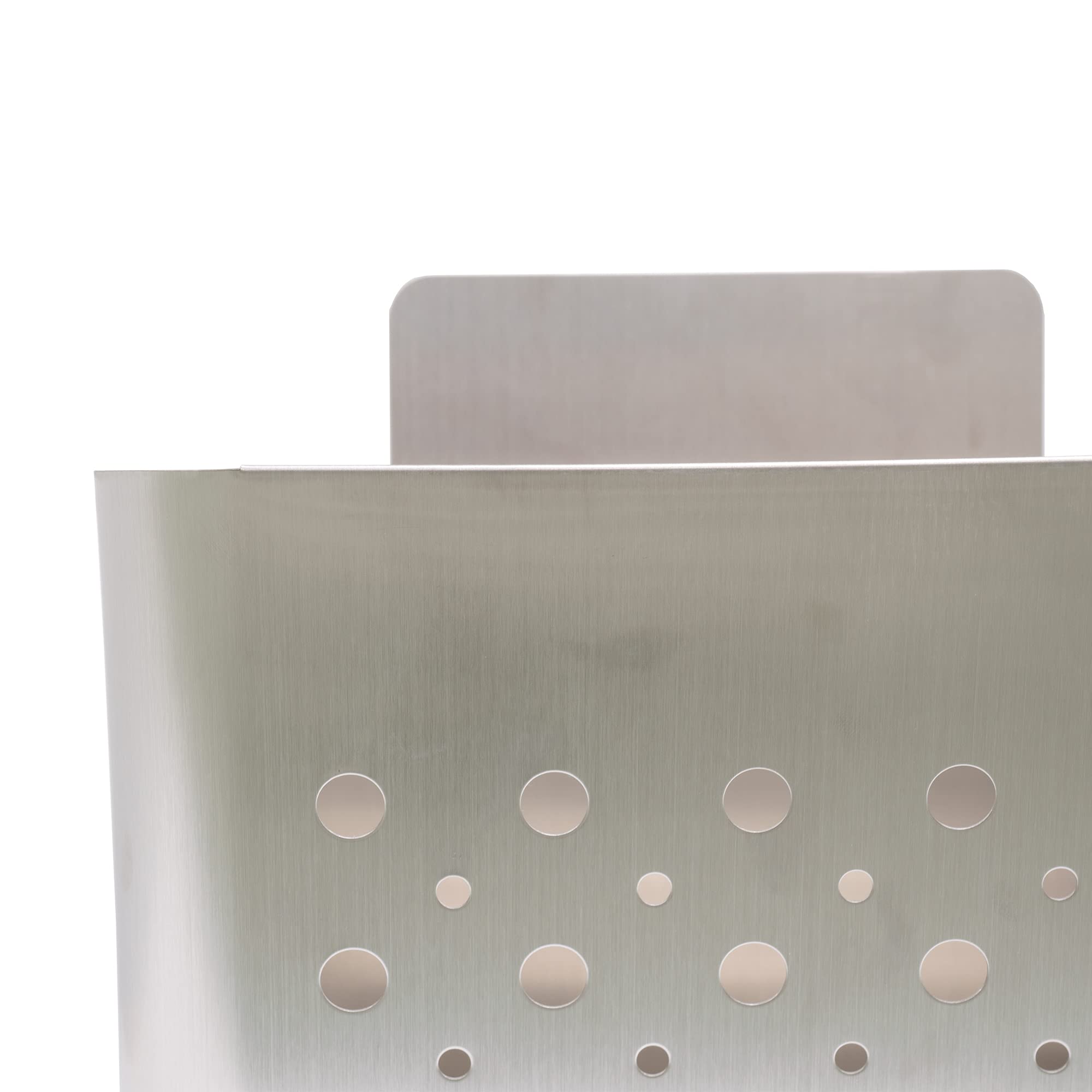 Amig - Cesta de publicidad - Buzón para Publicidad con Rejilla Frontal - Uso exterior - Resistente a la corrosión - Acero inoxidable - Plateado - 22 x 36 x 19 cm