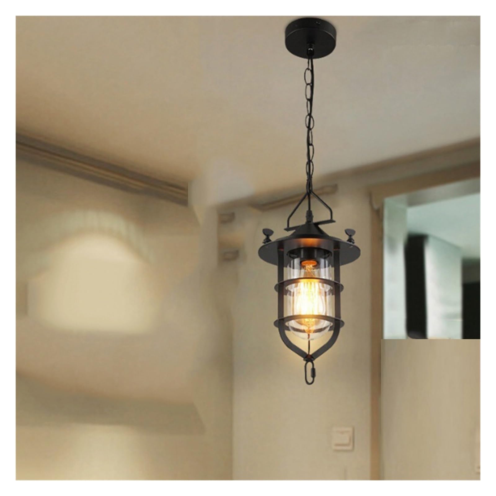 Petite cage en fer de qualité supérieure et suspension luminaire rétro haut de gamme - 8