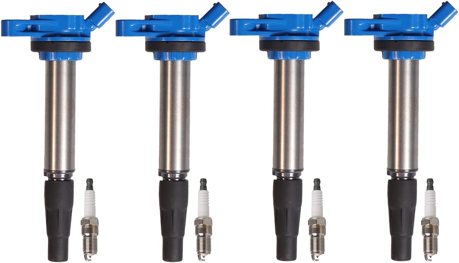 ENA Set of 4 Professional Ignition Coil Pack and 4 Iridium Spark Plugs Compatible with Lexus Scion Toyota CT200h Matrix Corolla Prius 1.8L 2.0L 2.4L Replacement for UF596