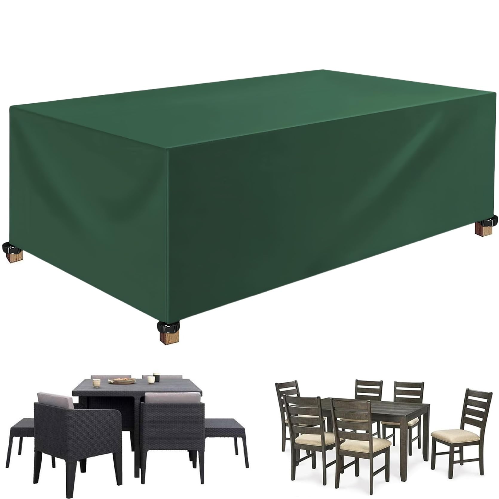 Pokrowce Na Meble Ogrodowe Cube 140 x 80 x 70 cm Pokrowiec Na Stół Ogrodowy Ogrodowy Wodoodpornywiatroszczelnyanty-Uv Zestaw Sofstołówkrzeseł Nadaje Się Do Mebli, Zielony