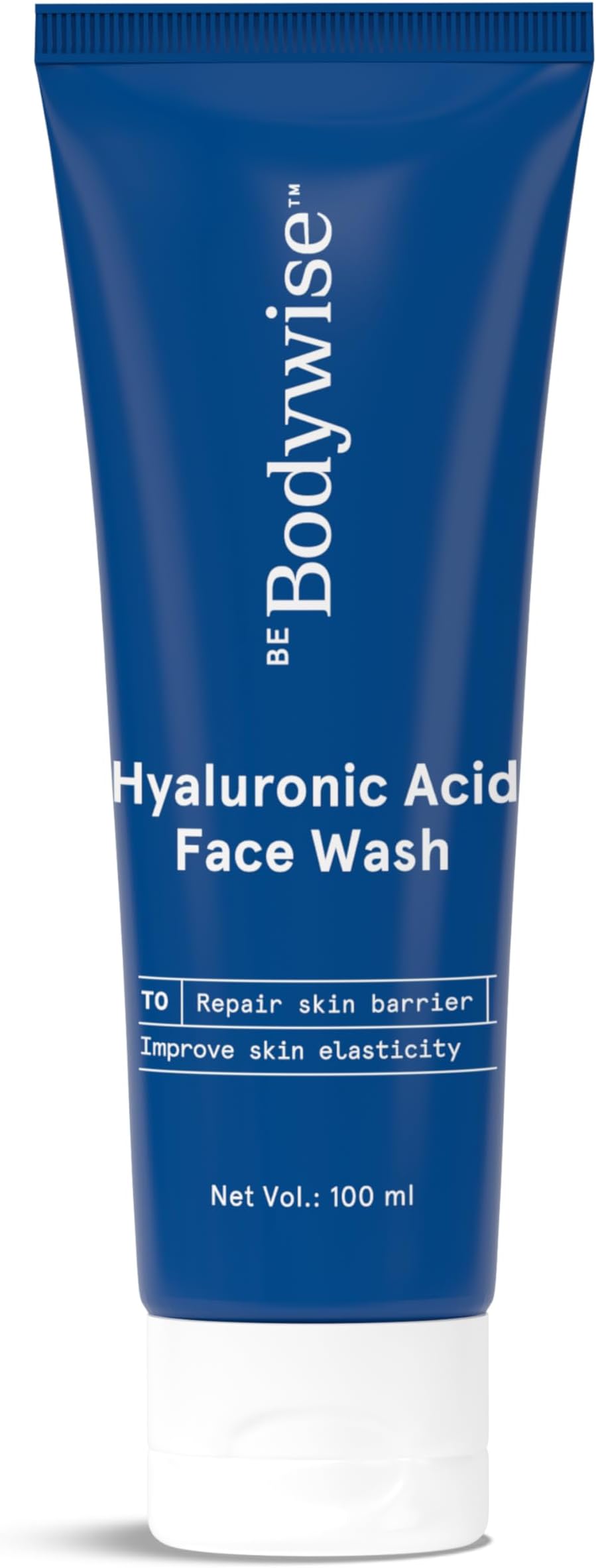 Be Bodywise Hyaluronic Acid Face Wash | With Allantoin, Niacinamide | Hydrates & Retains Moisture, Repairs Skin Barrier & Skin Elasticity | For Dry & Sensitive Skin | 100ml