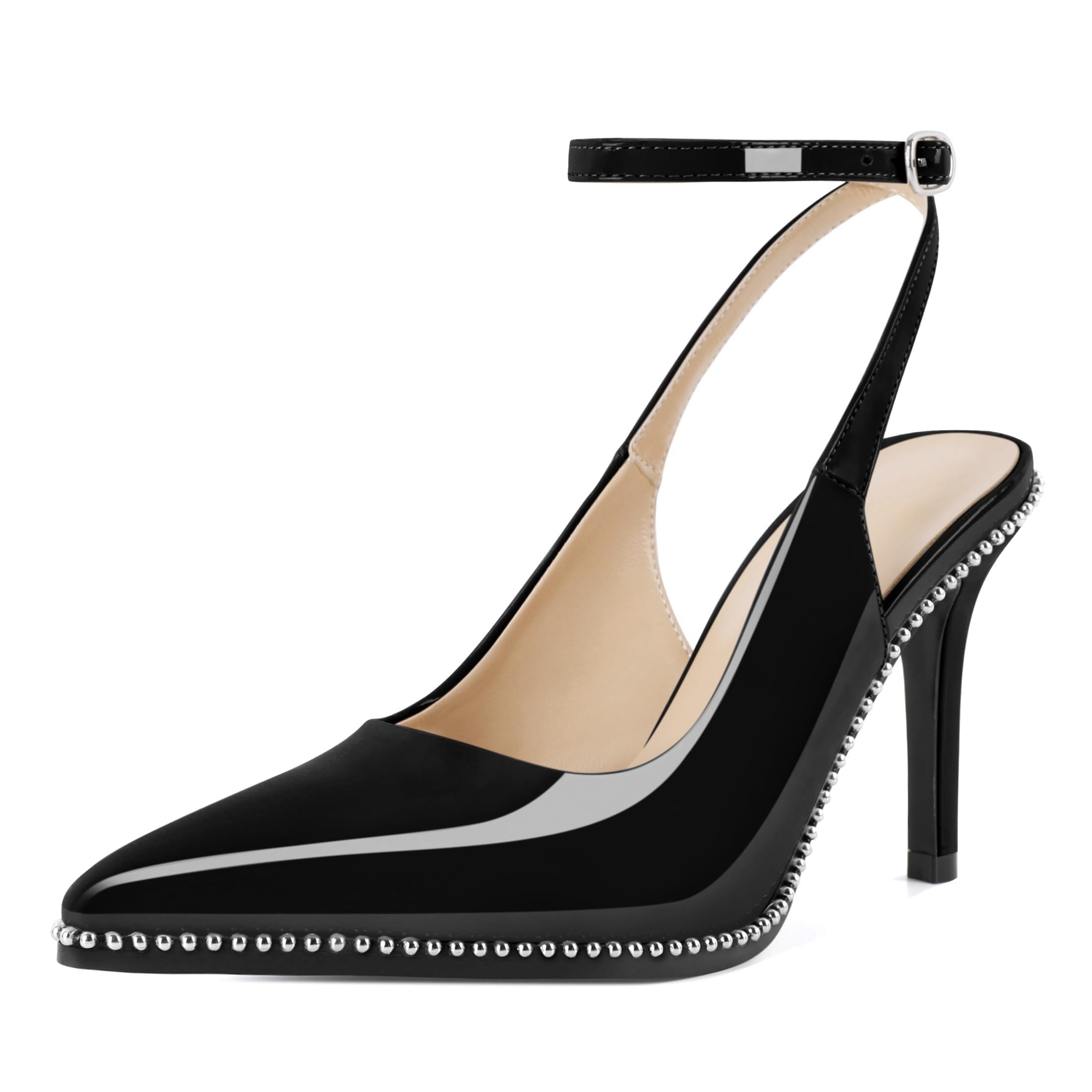 EDEFS Lila High Heels Pumps Damen Slingback Riemchenpumps Sp