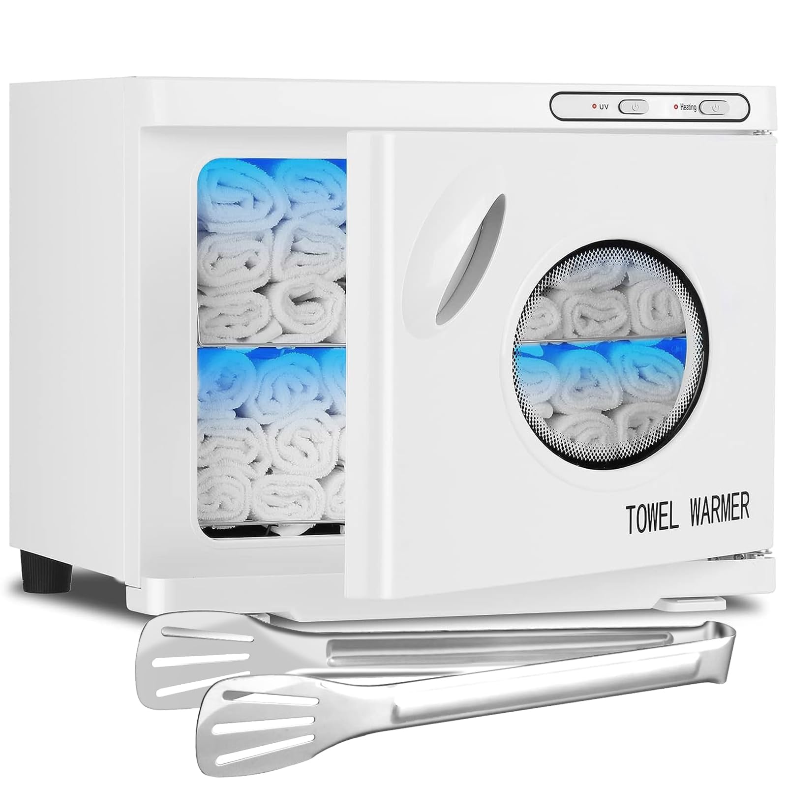 Hot Towel Warmer for Spa - 23L Large Capacity Hot Towel Cabinet Professional 2-in-1 Spa Towel Warmers for Facials, Heats Up Quick Towel Heater Salon Barber Esthetician Gym Home Hotel (White Windows)