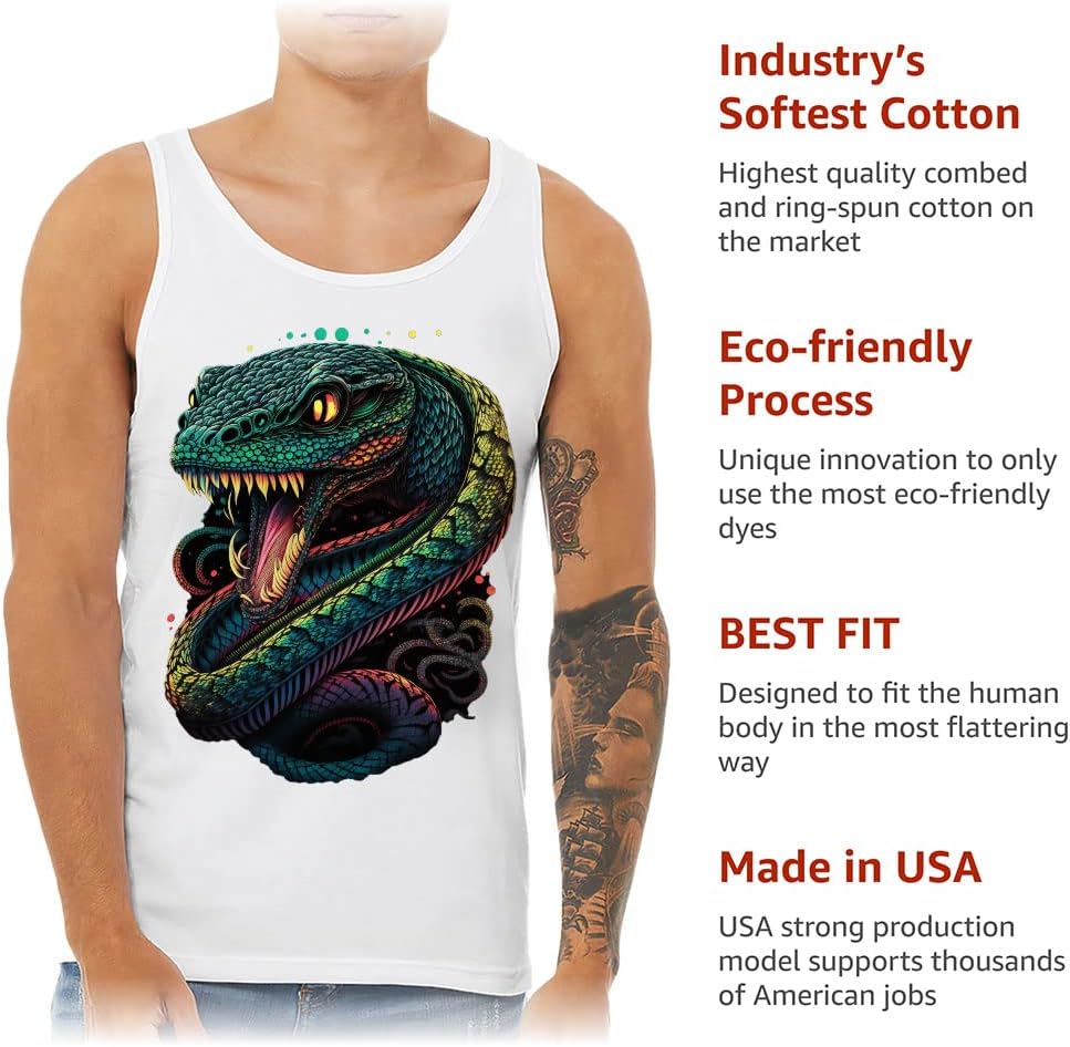 Dangerous Creature Tank - Colorful Snake Workout Tank - Themed Jersey Tank