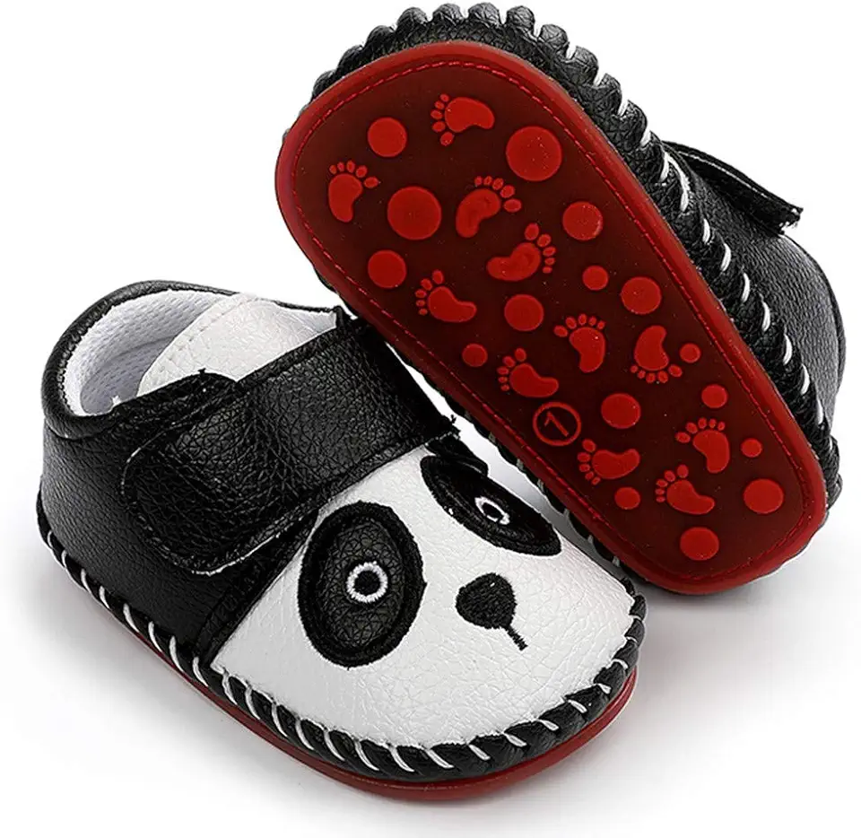 Tênis de caminhada infantil com sola de borracha para bebês meninos meninas couro sintético sola de borracha primeiros passos infantil desenho animado chinelos berços