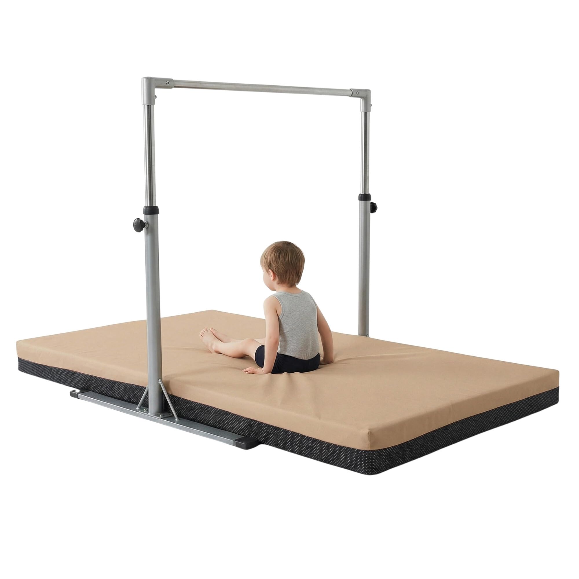 Non Slip Crash Mat For Gymnastics Bars Training Horizantel Bar Landing Crashing [135cm x 100cm x 8cm, Beige]