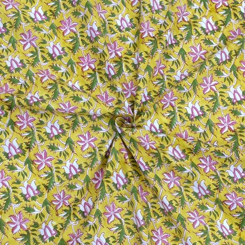 Image of TOAI Hand Block Printed Bedsheet | Bed Spread Flatsheet Bed Sheet | Pure Cotton | King Size 108 inchx108 inch | 300 TC Long Staple Cotton | 2 Reversible Pillow Covers |Pink Floral Pond