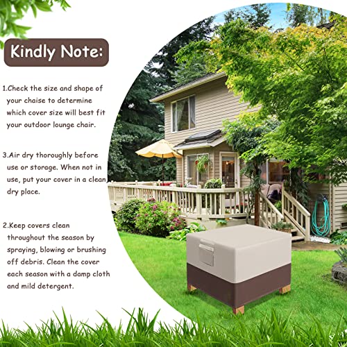 Geetery 4 Pack Waterproof Patio Ottoman Chair Cover, 25"X25"X17" Outdoor Patio Ottoman Cover, Heavy Duty Lawn Patio Furniture Sofa Cover (White, Brown) #TOP4