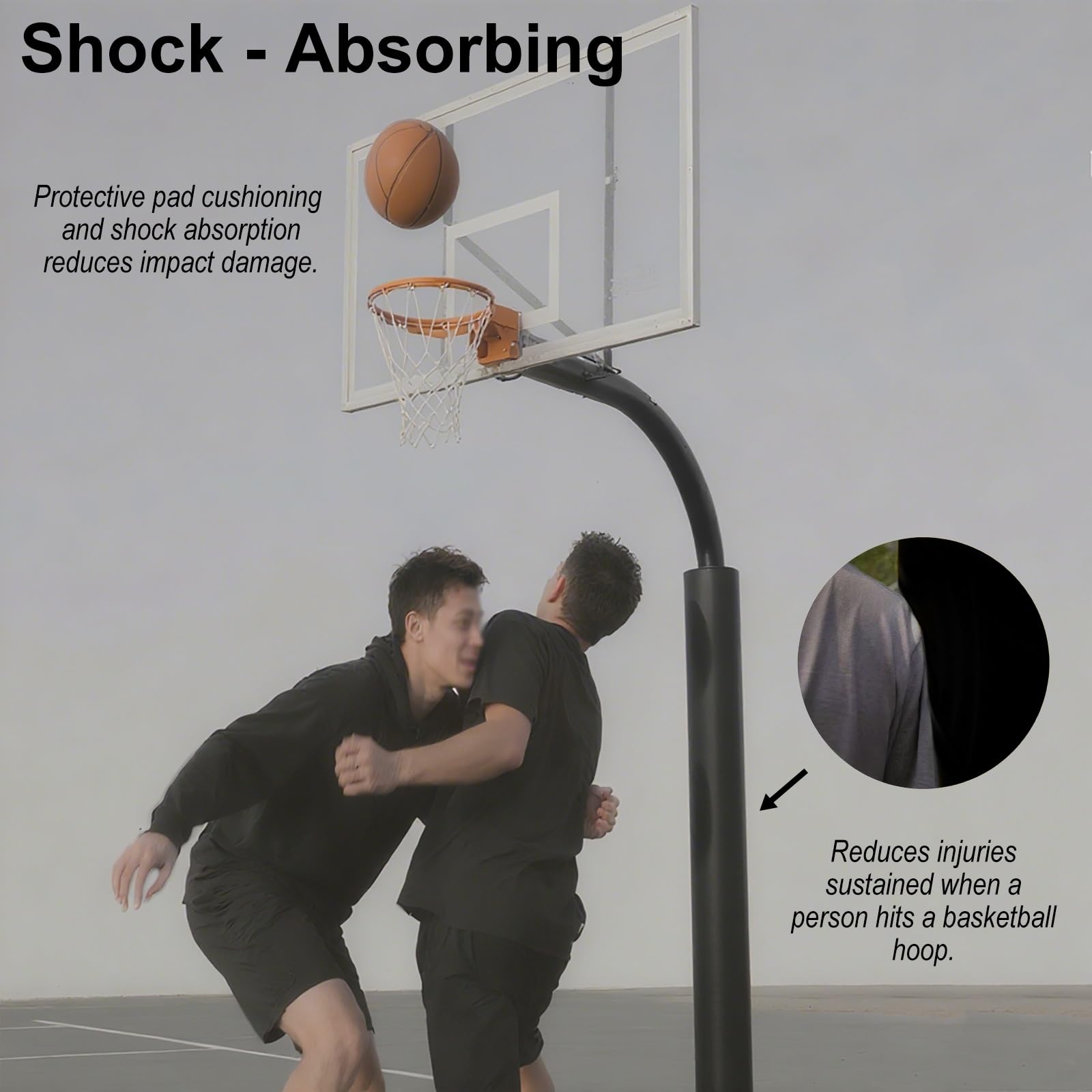 Pastiglie di Sicurezza del Basket, Cuscino di Impatto Protettivo Impermeabile per colonne della Scuola, tappetini da Basket Versatili, per Uso Interno ed Esterno