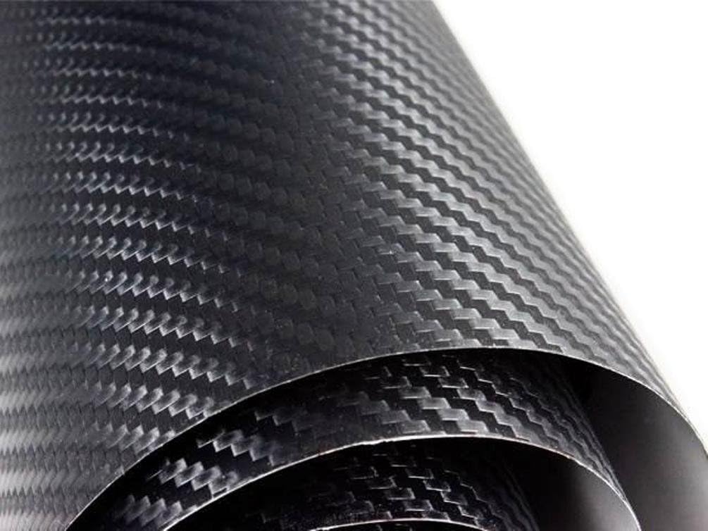 TCBunny 0.15mm Thickness Black 3D Carbon Fiber Hood Roof Trunk Vinyl Film Wrap-60 x 60In (5 x 5FT) Sheet Twill Weave