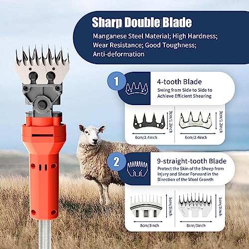 Fenjidrop Sheep Shears 1200W, Professional Electric Sheep Clippers Dog Grooming Clippers Farm Livestock Clippers Kit Suitable for Thick Coat Animals?Comes with Spare Blades?