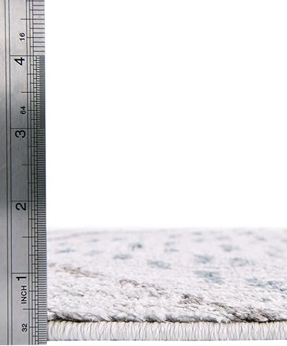 Vista 61 de Unique Loom Aramis Collection - Alfombra Kavi (2 pies x 6 pies 1 pulgada, marfil/azul)