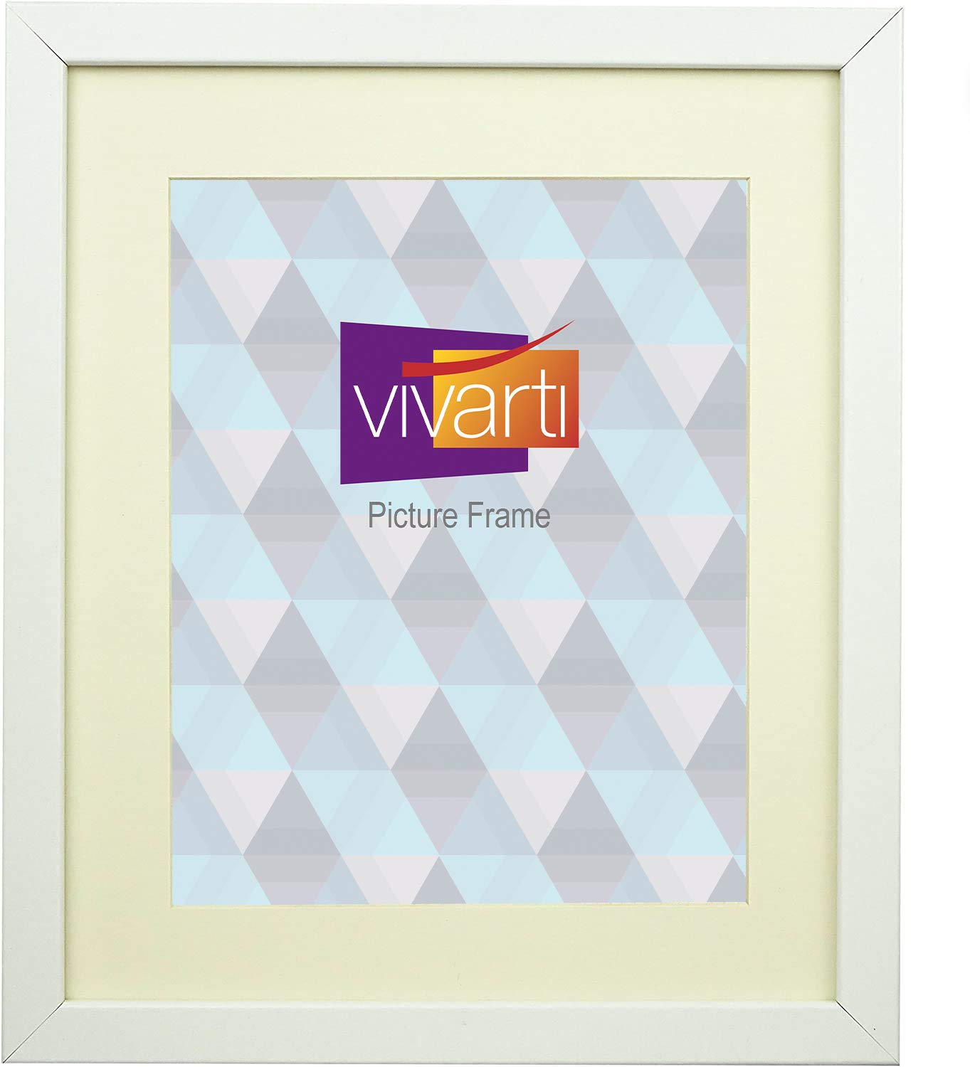Vivarti Thin Matt White Picture Photo Frame 12 x 10 Inches with Mount (Aperture 10 x 8 Inches)