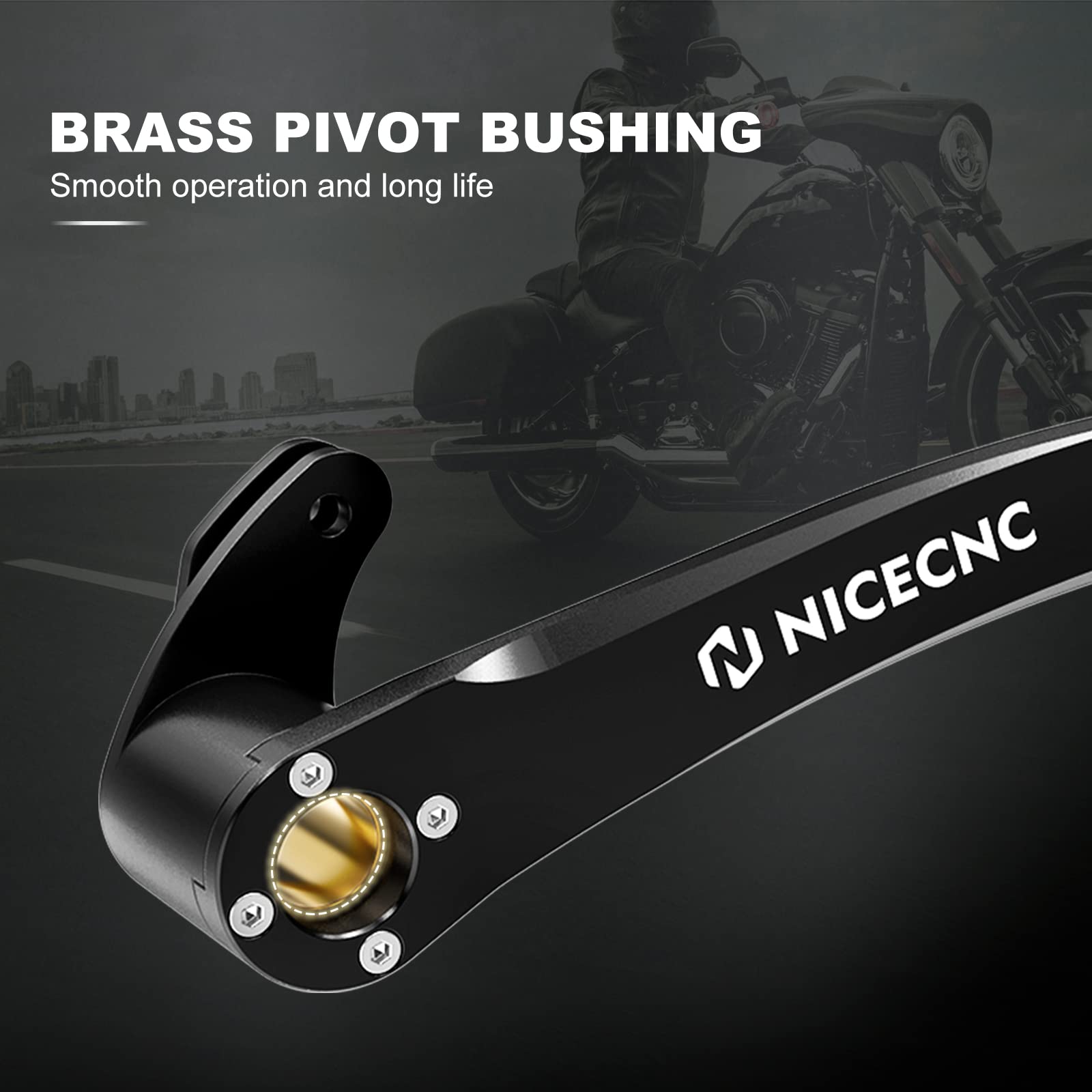 NICECNC Bremshebel-Pedal-Set hinten, Compatible with Harley CVO Tri Glide FLHTCUTGSE 2018–2022, Road Glide FLTRX 2015–2023, Road Glide Special FLTRXS 2016–2023, Siehe Passform, schwarz
