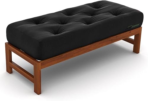 Miniatura 46 de Nirvana Futons Colchón de futón completo de 6 pulgadas, sarga azul marino, fabricado en Estados Unidos Azul marino (Navy Twill),Negro (Black