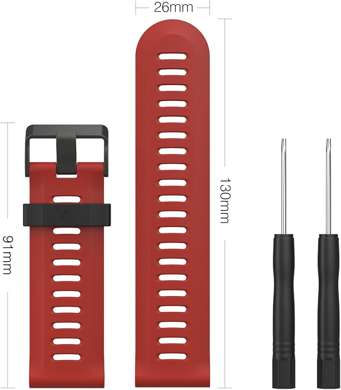 Correa MoKo Compatible con Garmin Fenix 3/Fenix 5X - Rojo Oscuro miniatura 8
