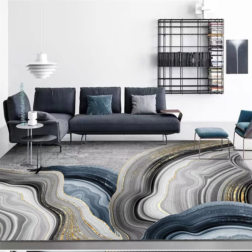 Tapis chambre enfants doux et antidérapant gris bleu
