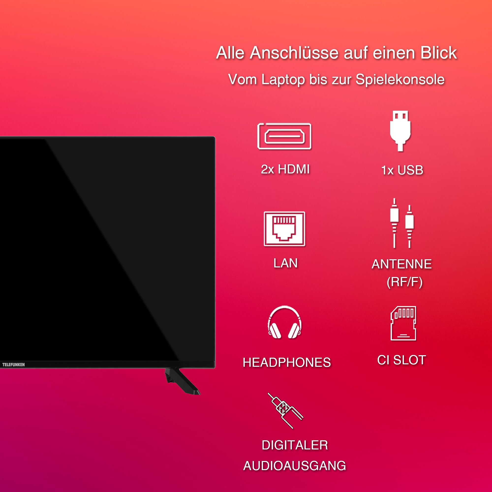 Telefunken D32F751X7CW Fernseher Smart TV Powered by TiVo Full HD 32 Zoll – Bild 4