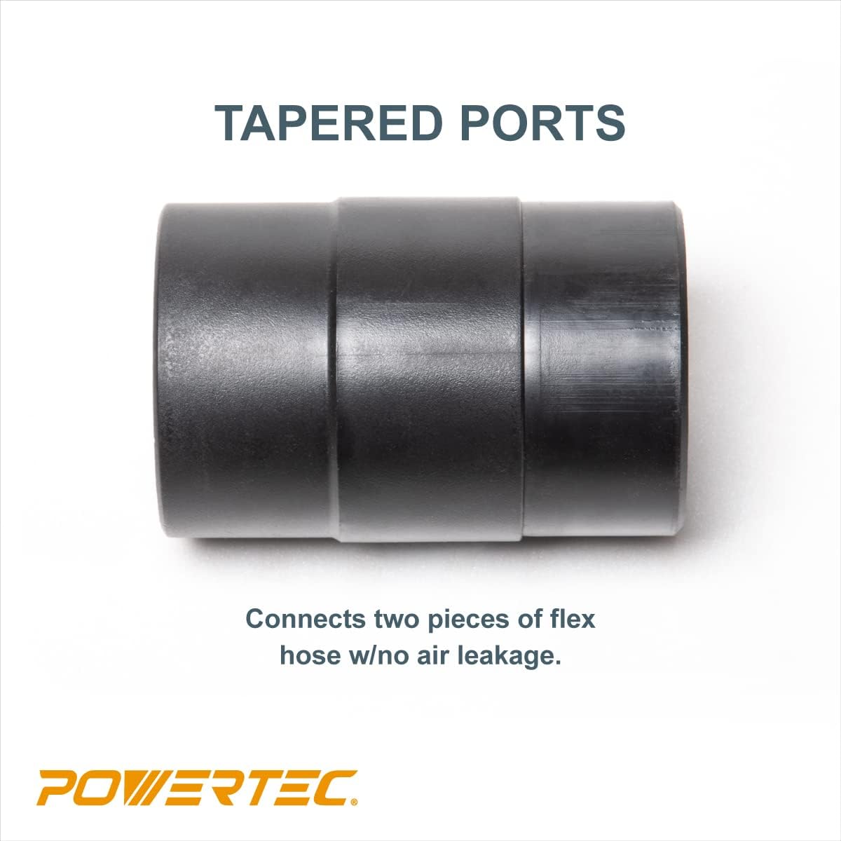 POWERTEC 70494 4" x 5' PVC Dust Collection Hose w/ 2pcs Stainless Steel Key Hose Clamps and 4" Dust Hose Connector Splice Adapter, for Table Saw, Band Saw, Planer, Jointer, Woodworking and Wood Shop