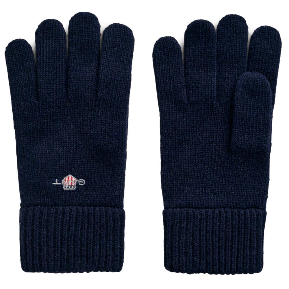 Gant Men's Navy Shield Wool Gloves - 410 Marine - Size: One Size