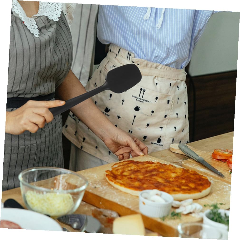 de Espátulas de Silicona para Raspar Mermelada y Crema Juego de 9 Piezas Negro Utensilios de Cocina para Repostería y Mezcla Eficaz