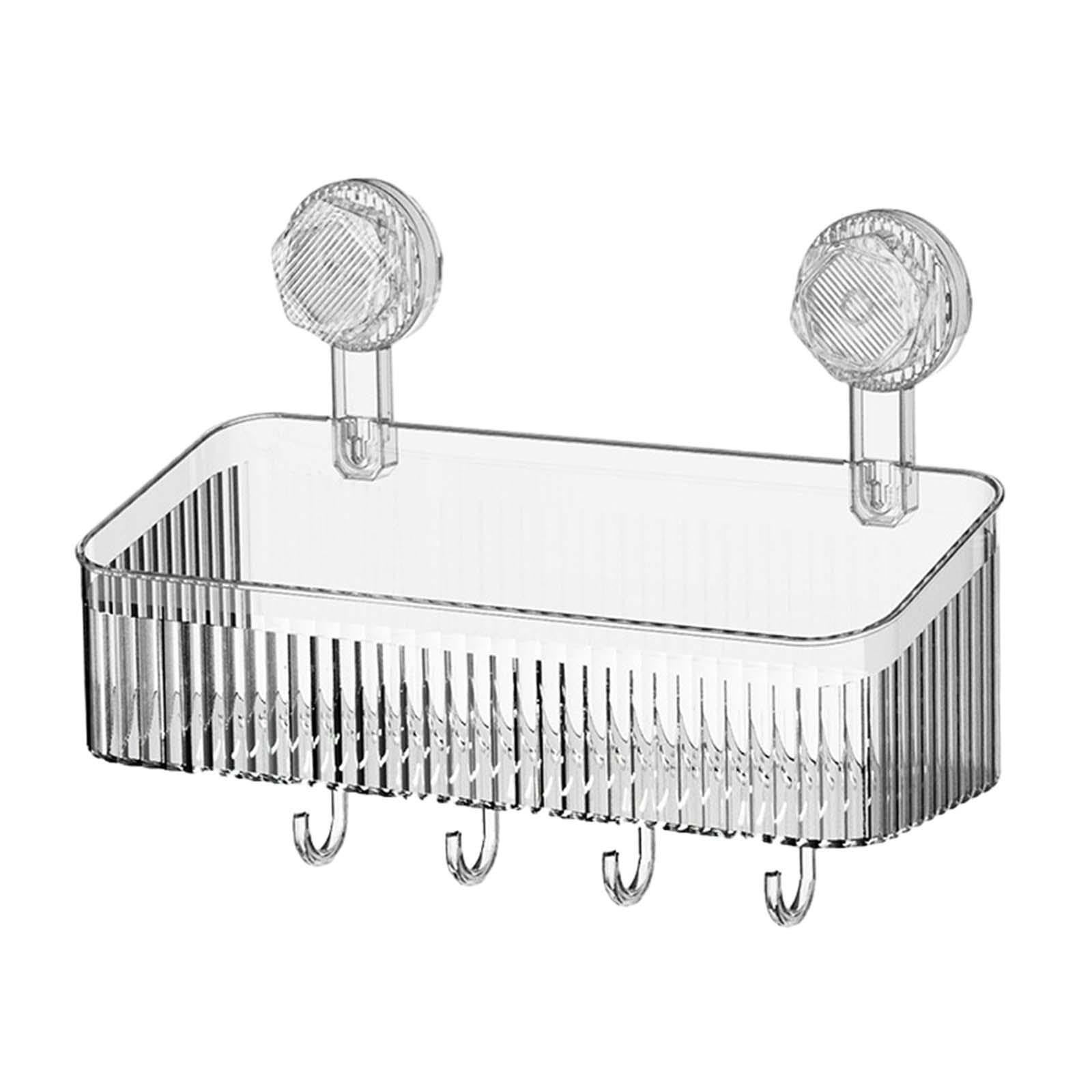 TWISAXC Shower Suction Kitchen Sponge Holder And Removable Shower Shelf Rack Provides Stylish Solutions For Bath And Kitchen Storage Needs Bathroom Storage, Clear, 30x10.8x22cm