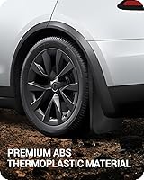 Vista 7 de BASENOR Protectores de barro a cuadros Tesla Model X/Model X 2026, sin perforación, sin cinta, protectores de neumáticos de vehículo, accesorios