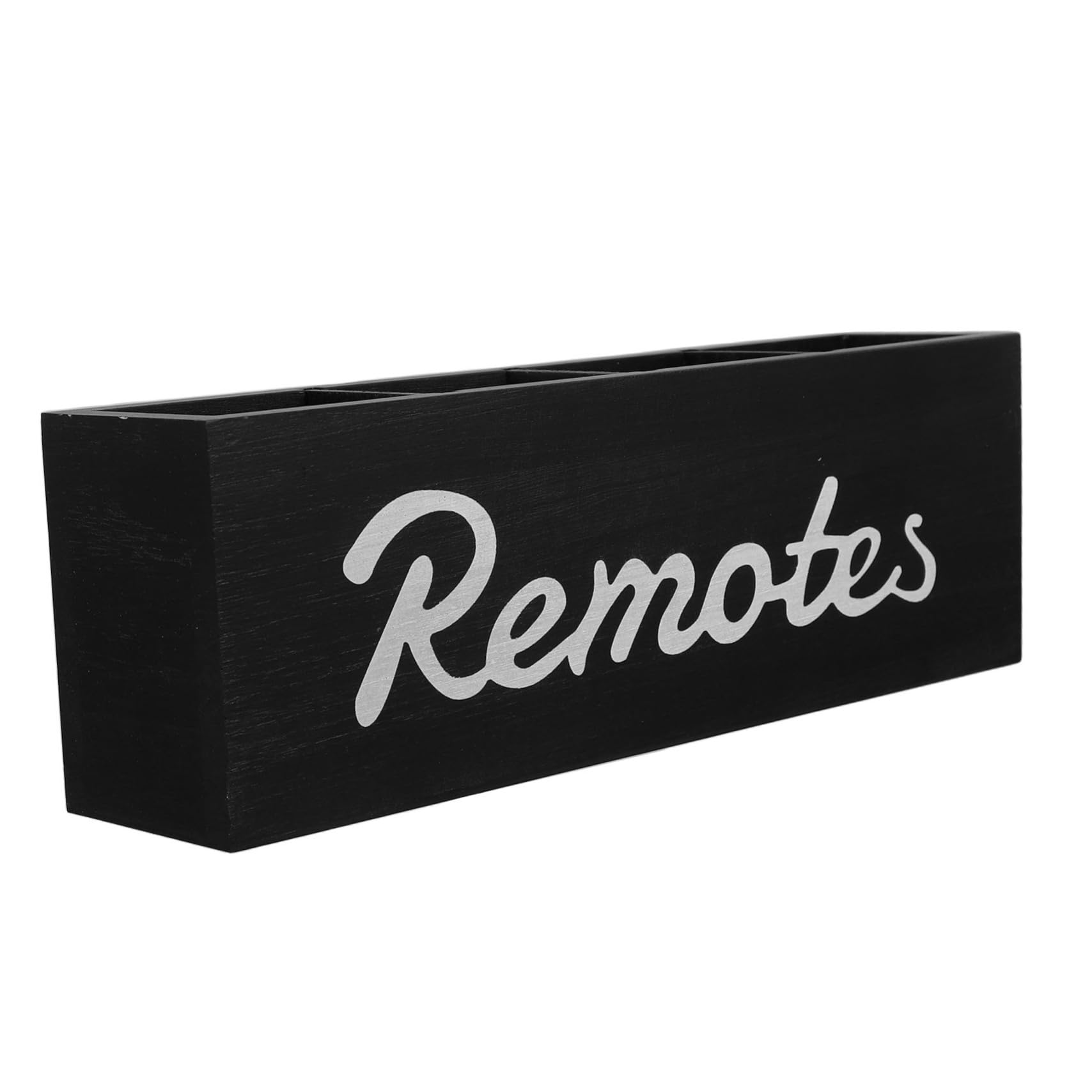 Boîte de rangement de la télécommande en bois noir pour bureau et lit