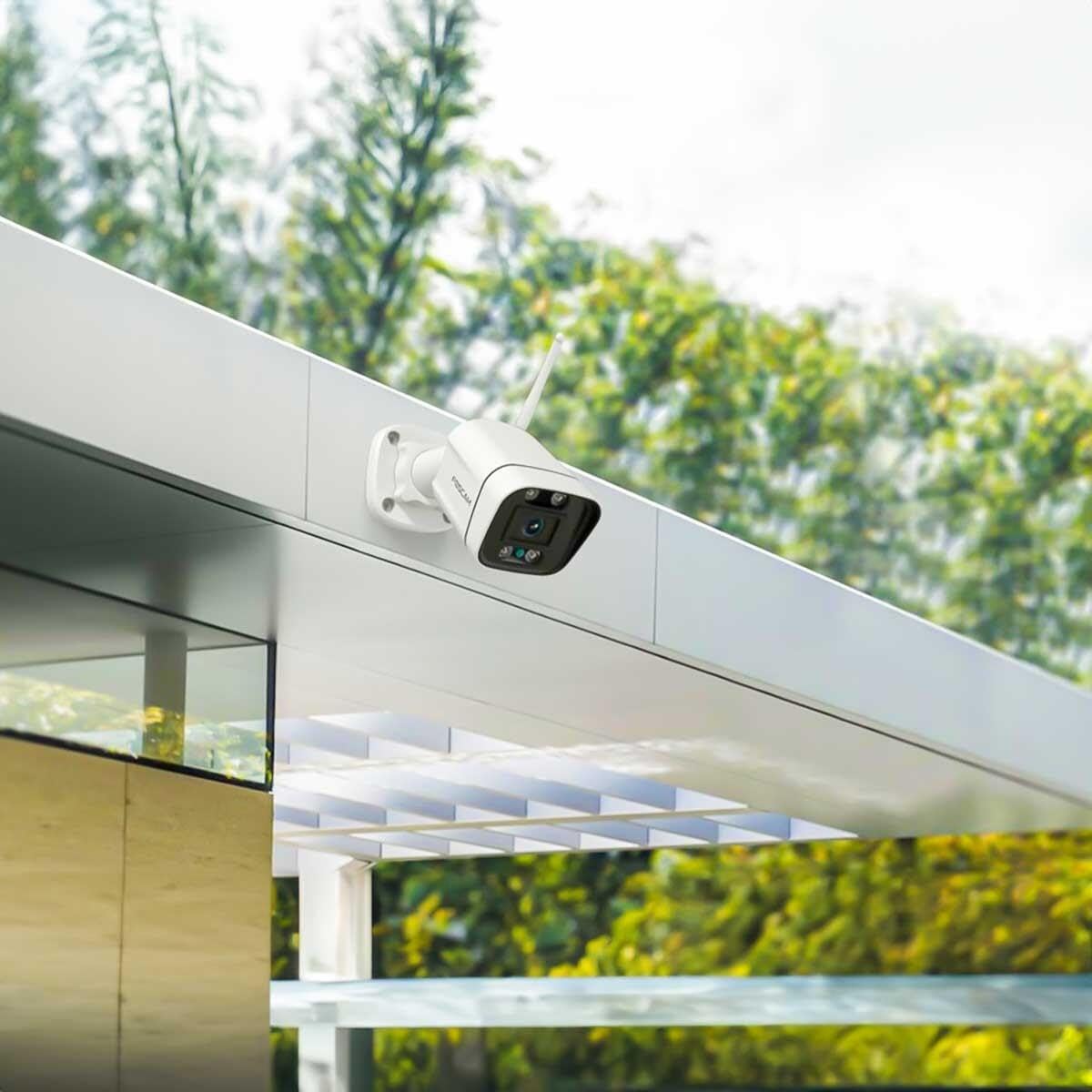 Foscam V5P 5 MP Dual-Band WLAN kamera do monitoringu z wbudowanym reflektorem i syreną alarmową (biała)