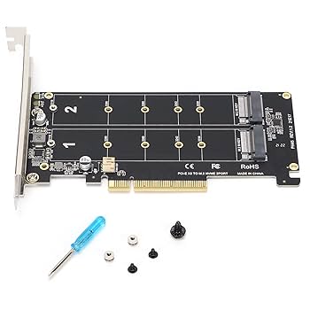 ipolex 4ポート PCIe 3.0 x16 NVMe M.2 SSD M.2 Heatsink Low Profile