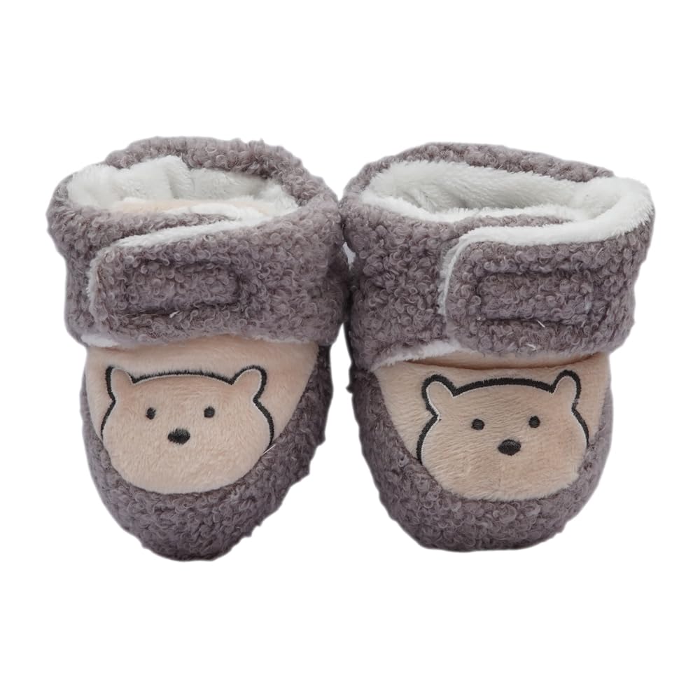 Baby Soft Booties with Bear Design, Anti-Slip Newborn Shoes for Boys and Girls, 0-6 Months-picture-30