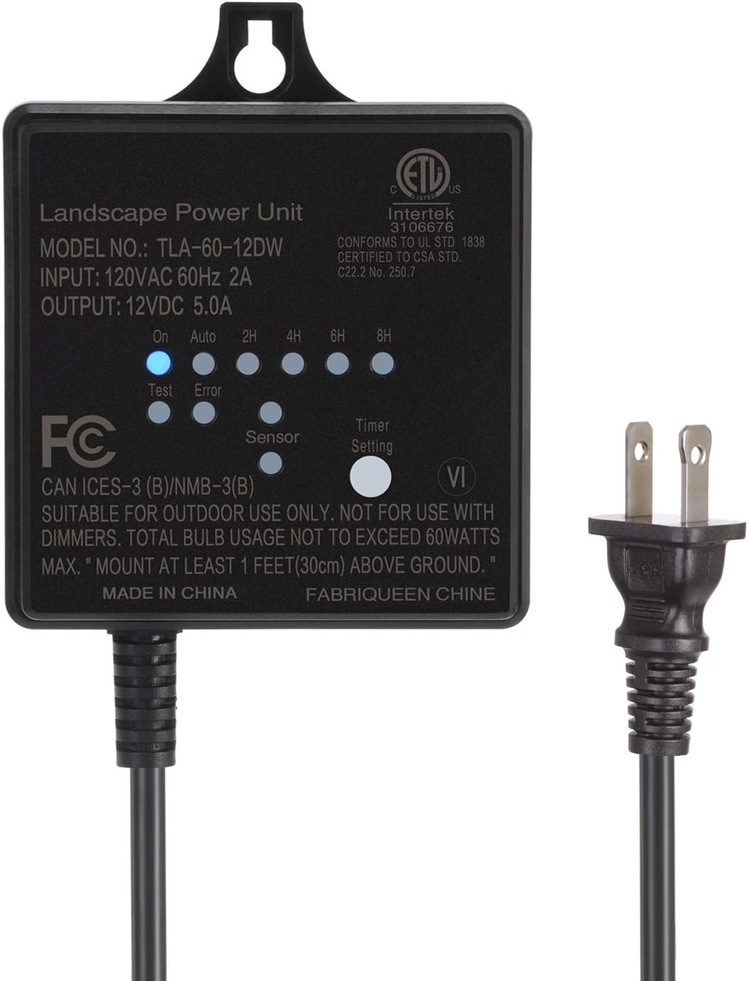 🔥 Cashback up to 70% DEWENWILS 60W Outdoor Low Voltage Transformer with Timer and Photocell Light Sensor, 120V AC to 12V DC, Weatherproof, Specially for LED Landscape Lighting, Spotlight, Pathway Light, ETL Listed