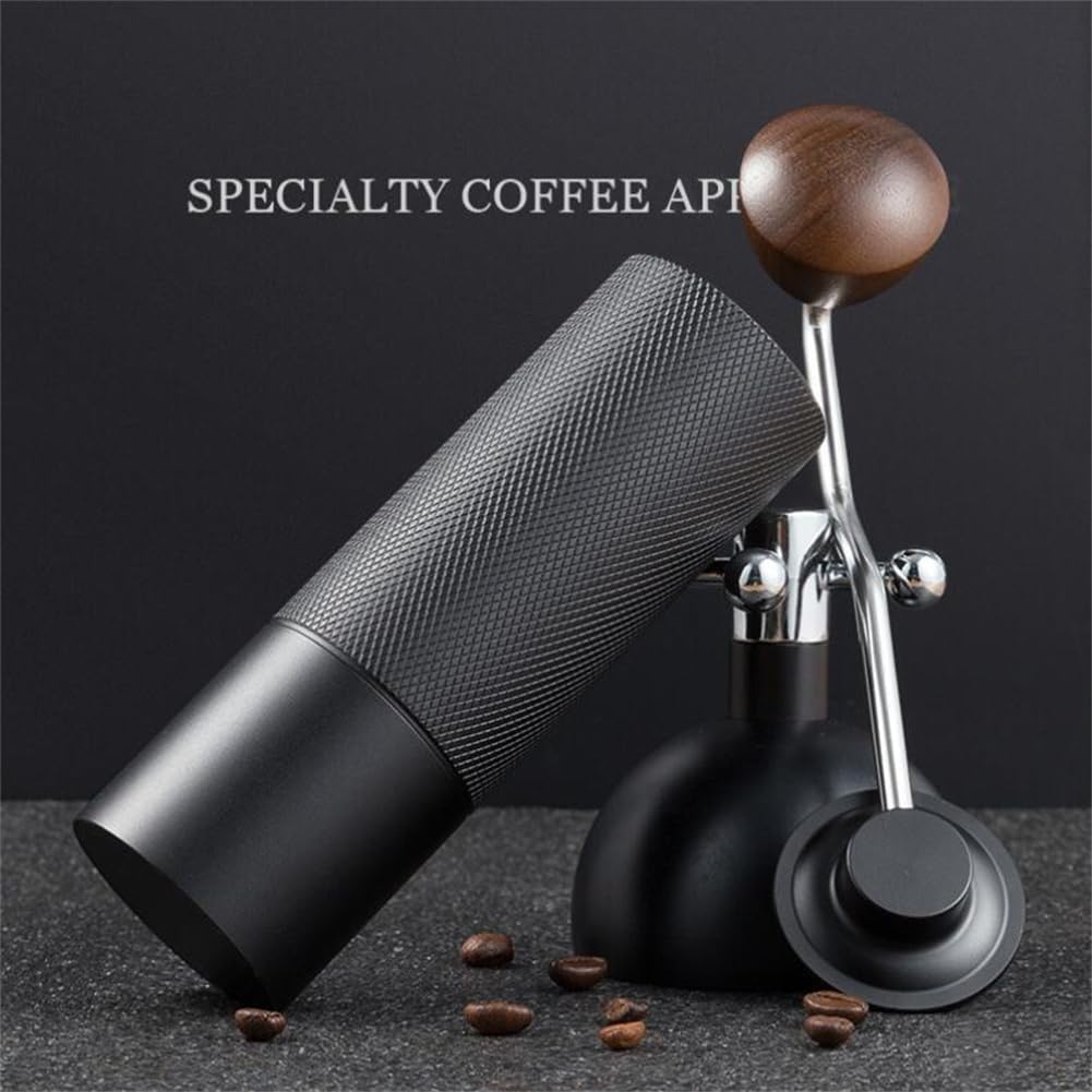 Negro Molinillo De Café De Mano Portátil Molinillo De Café En Grano CNC Hogar Pequeño Molinillo De Café De Mano -Negro -aleación de Aluminio