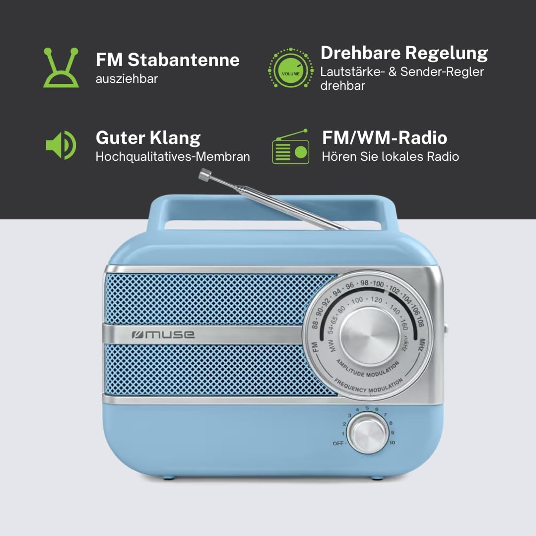 Muse M-056 VB Blue - Radio Portátil